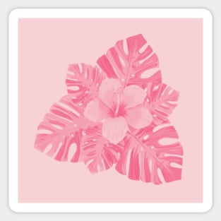 Tropical Pink Hibiscus Sticker
